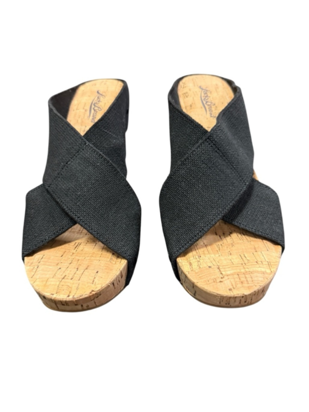 Women's Lucky Brand Black Cork Wedge Sandals Size 9M